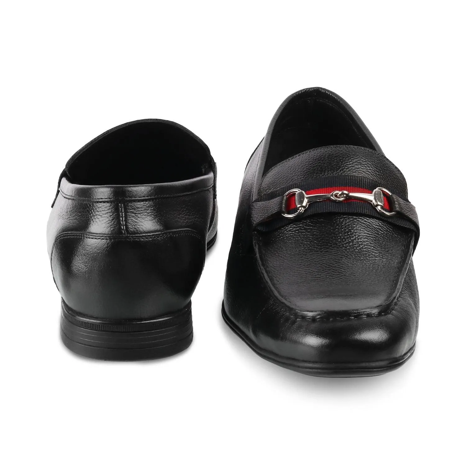 The Suchi Black Mens Leather Loafers