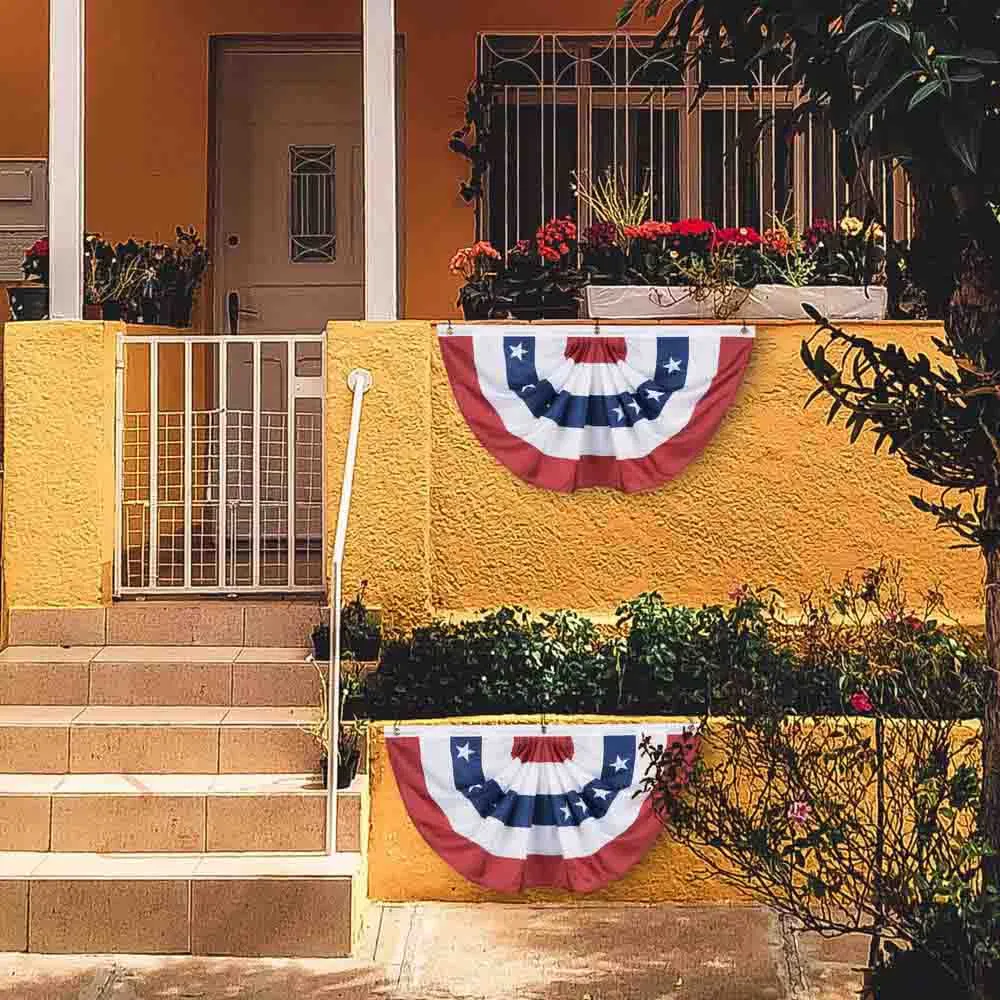 TheLAShop 1.5x3ft American Bunting Flag for Porch Outdoor(2ct/6ct)