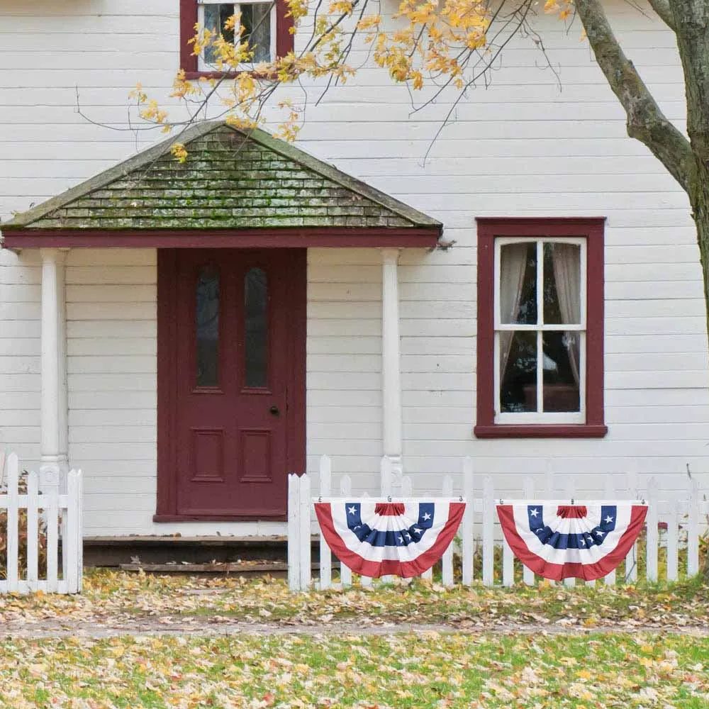 TheLAShop 1.5x3ft American Bunting Flag for Porch Outdoor(2ct/6ct)