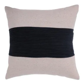 Throw Pillow in Wide Pleated Velvet Stripe Midnight Blue, 18" x 18"