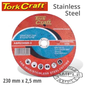 TORK CRAFT CUTTING DISC STAINLESS STEEL 230 x 2.5 22.22MM ABR230SS-3