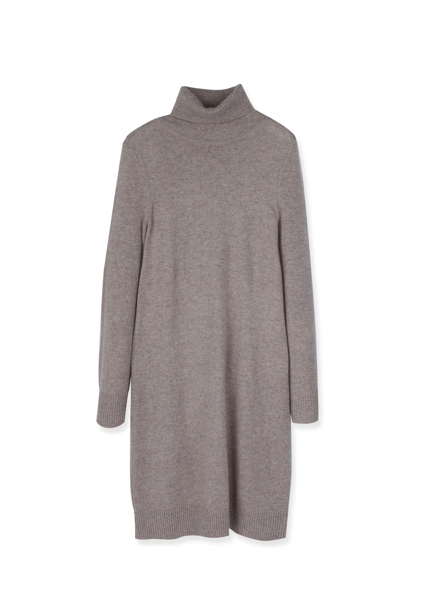 Turtleneck Slimfit Dress_Beige