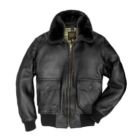 U.S. Navy Lambskin G-1 Flight Jacket - Black