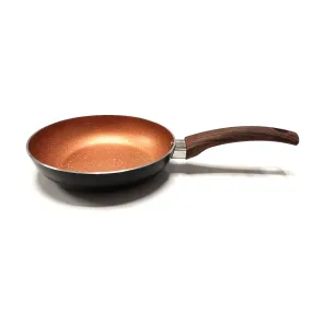 USHA SHRIRAM (18cm Majestic Midnight Non Stick Fry Pan | Saute Pan Gas Cookware | Small Fry Pan | Minimal Oil Cooking | 3 Layer Non Stick Coating | Fish Egg Pan Cake Frying Pan (Golden)