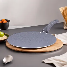 USHA SHRIRAM (26cm Lunar Haze Non Stick Roti Tawa with Riveted Handle | High Grade Aluminium | Scratch Resistant Surface | Roti Nonstick Big Dosa Tawa Non Stick | Flat Tawa Non Stick(Grey)