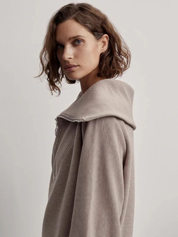 Vine Half-Zip Pullover in Taupe Marl