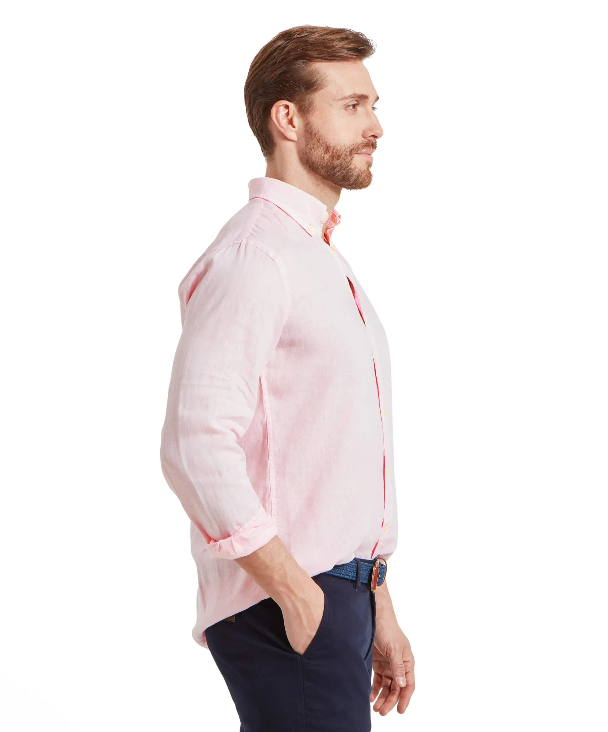 Walsingham Linen Shirt - Pale Pink