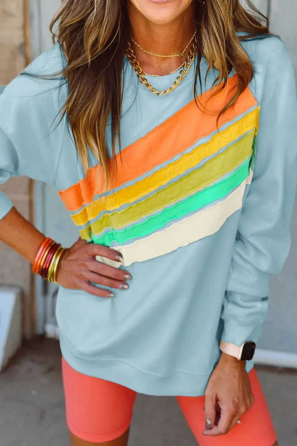 Wave of Color Crew Pullover