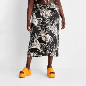 Women's Botanical Tie-Front Flowy Midi Skirt - Future Collective with Alani Noelle