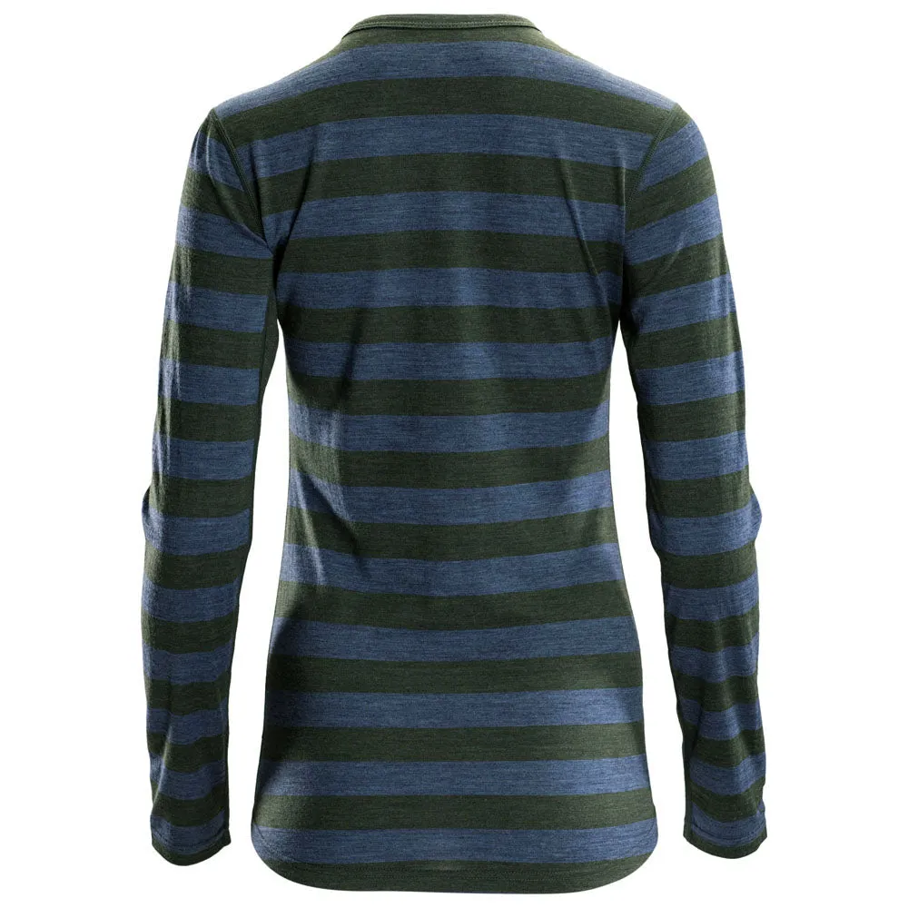 Womens Merino 180 Long Sleeve Crew (Forest/Denim)