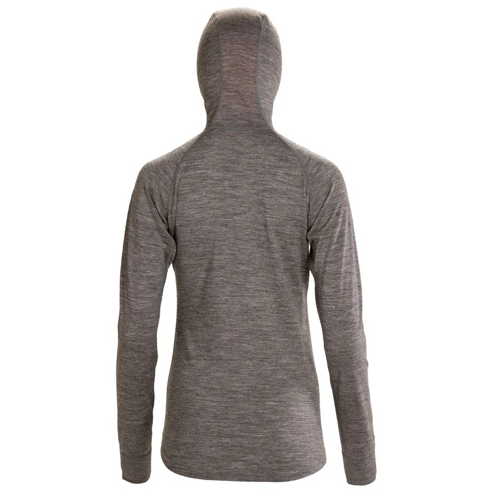 Womens Merino 200 Zip Neck Hoodie (Charcoal)