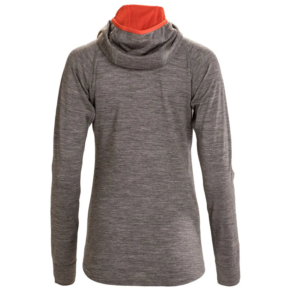 Womens Merino 200 Zip Neck Hoodie (Charcoal)