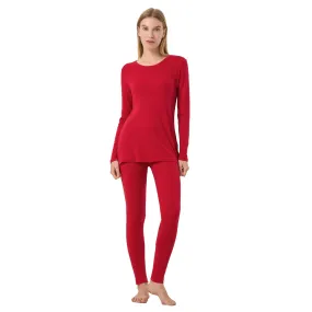 Women's Merino 250g Thermal Base Layer Set Equestrian Red