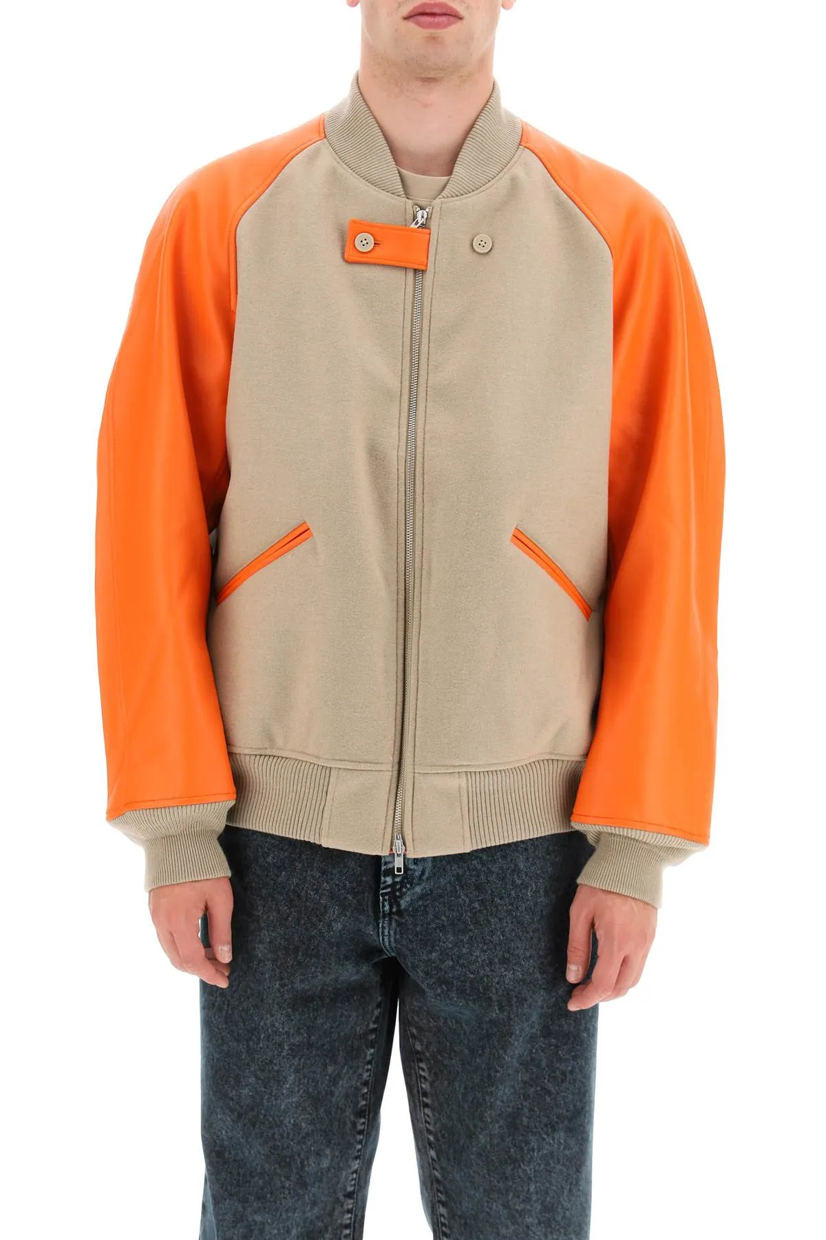 Y-3 Color Block Varsity Bomber Jacket (Size - L)